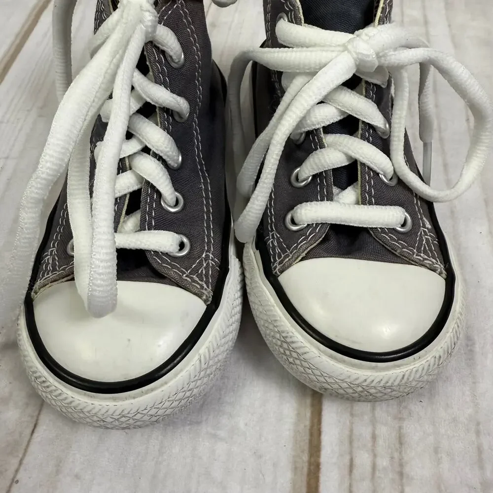 Converse All Star Chuck Taylor High Top Toddler Shoes Gray White Size 7C‎